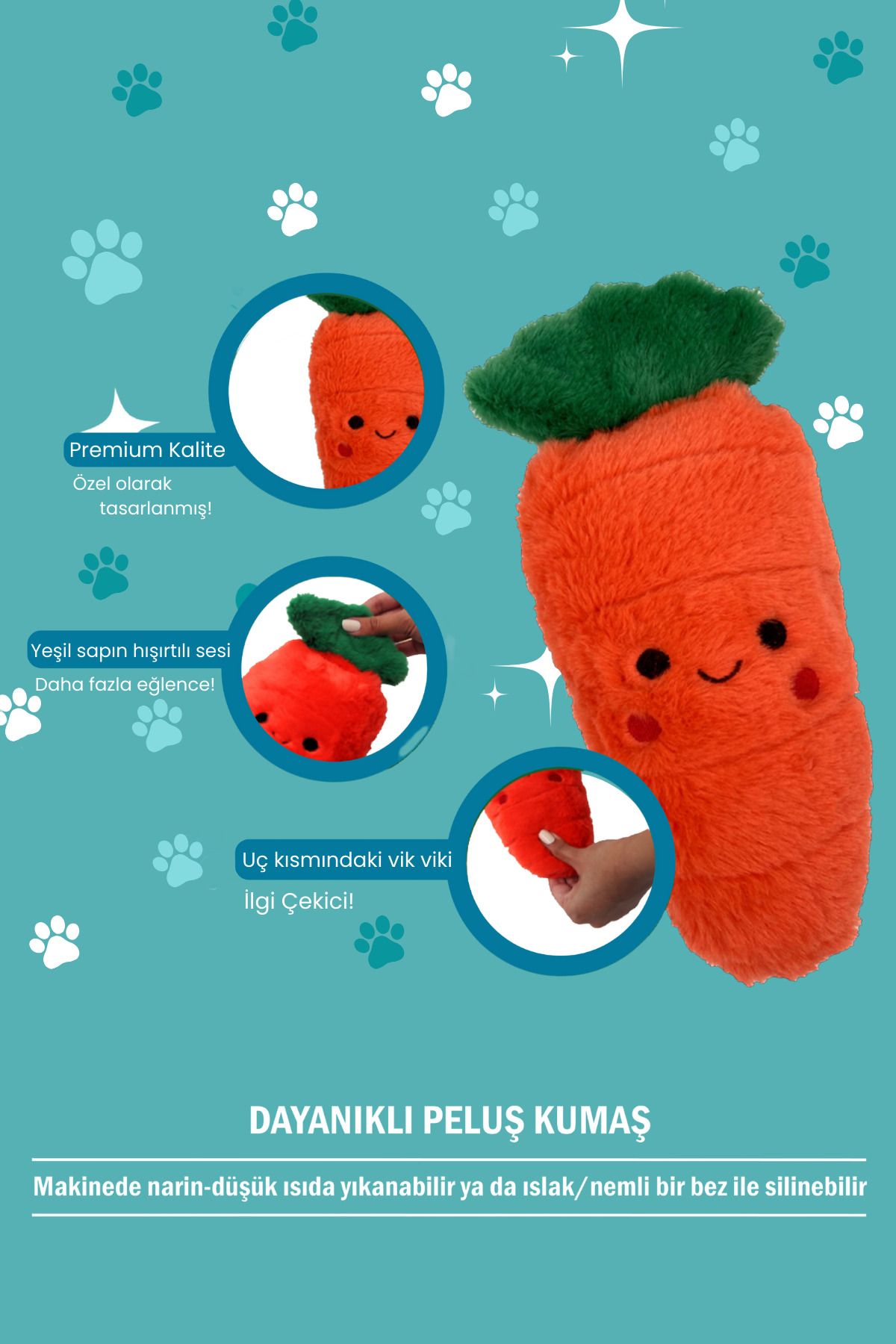 Tombik Havuç Ses Çıkaran Peluş Köpek Oyuncağı Çekiştirme Isırma Köpek Oyuncakları